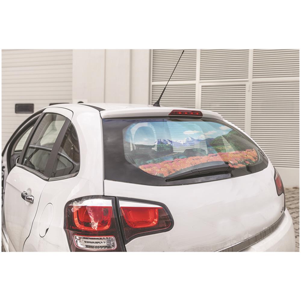 Tendina Posteriore Auto 50x100 Cm Richiudibile Con Grafica - Foto 2