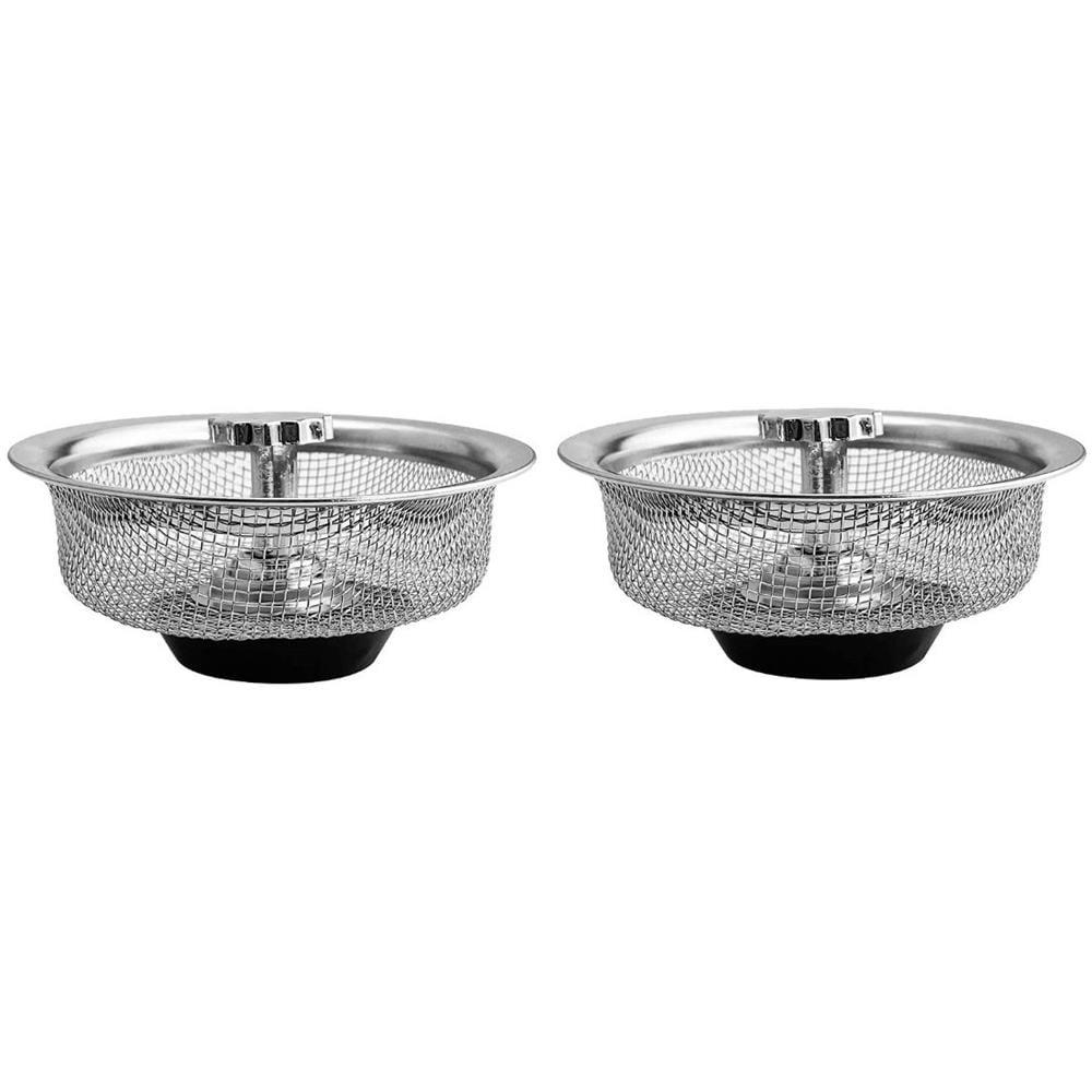 Piletta Di Scarico Per Lavello Con Tappo Con Maniglia In Acciaio Inox Argento   2 Pacchi - Foto 1