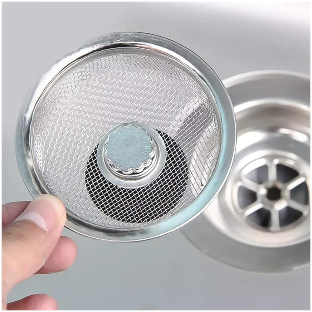 Piletta Di Scarico Per Lavello Con Tappo Con Maniglia In Acciaio Inox Argento   2 Pacchi - Foto 2