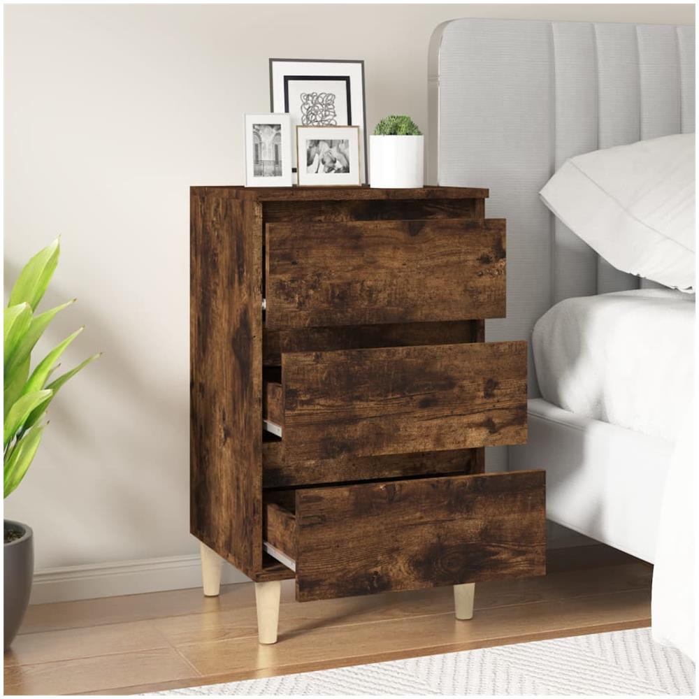 Comodino Rovere Fumo 40x35x70 Cm Legno Multistrato - Foto 3