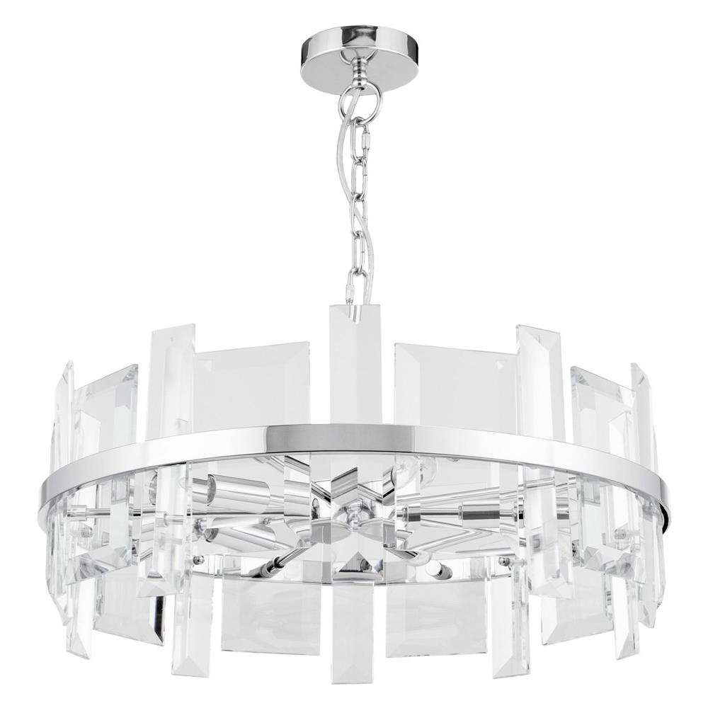 Lampadario Contemporaneo Cerezo Metallo Cromo 5 Luci Diffusori Vetro E Metallo - Foto 1