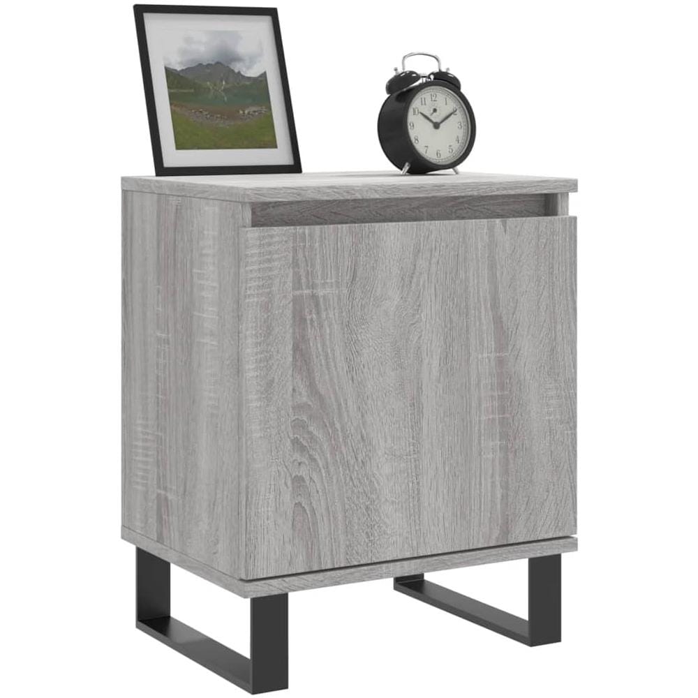 Comodini Grigio Sonoma 2 Pz 40x30x50 Cm In Legno Multistrato - Foto 2