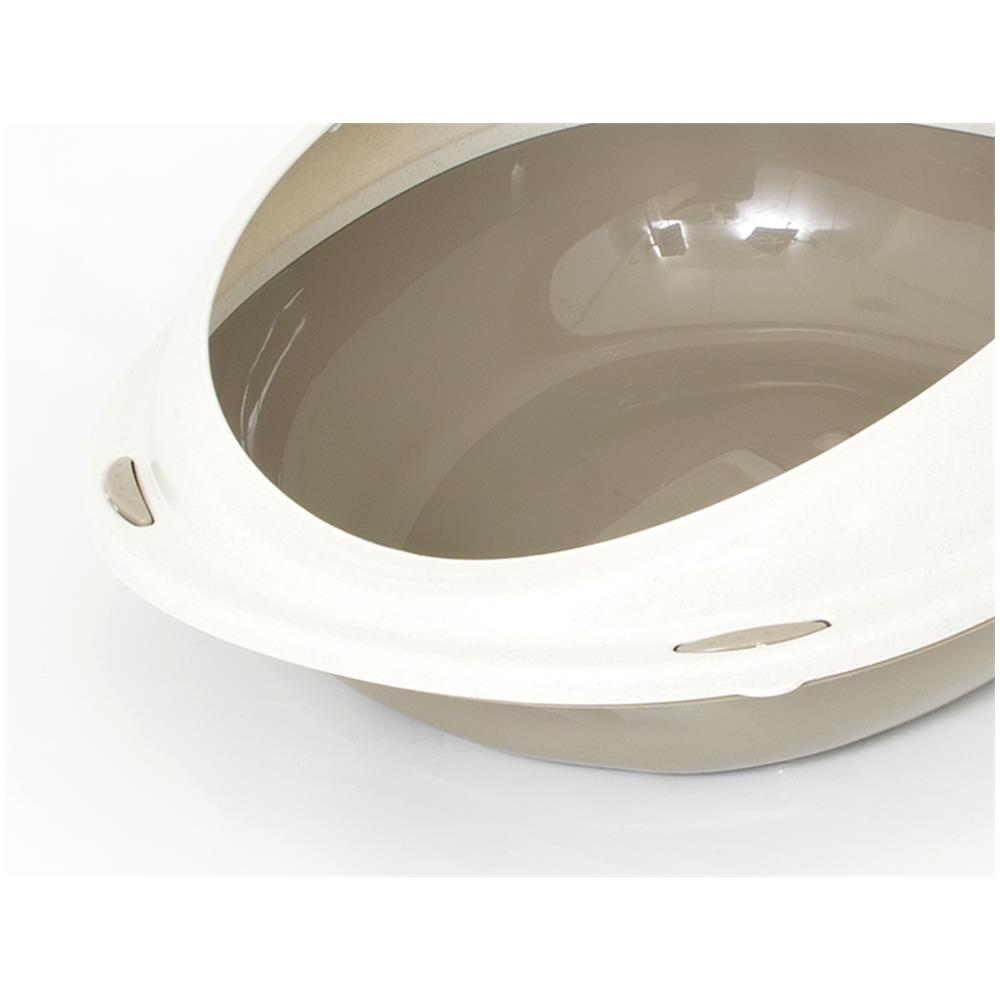 Lettiera Toilette Per Gatti Ovale 57x40x19cm Modello 700089 Colore Beige - Foto 2