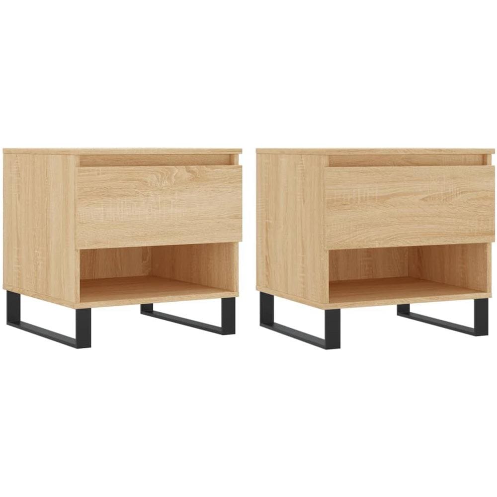 Tavolini Salotto 2pz Rovere Sonoma 50x46x50cm Legno Multistrato - Foto 2