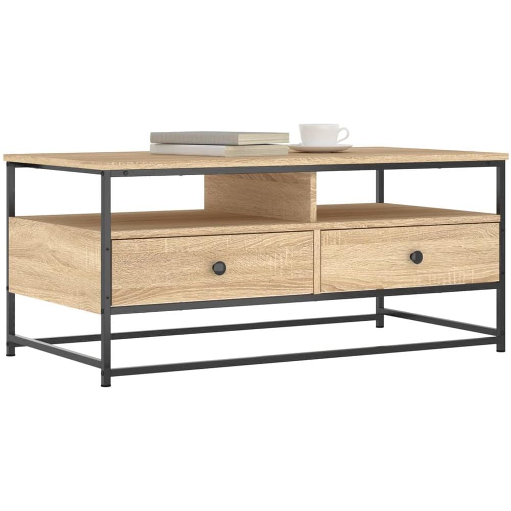 Tavolino Da Salotto Rovere Sonoma 100x51x45cm Legno Multistrato - Foto 3