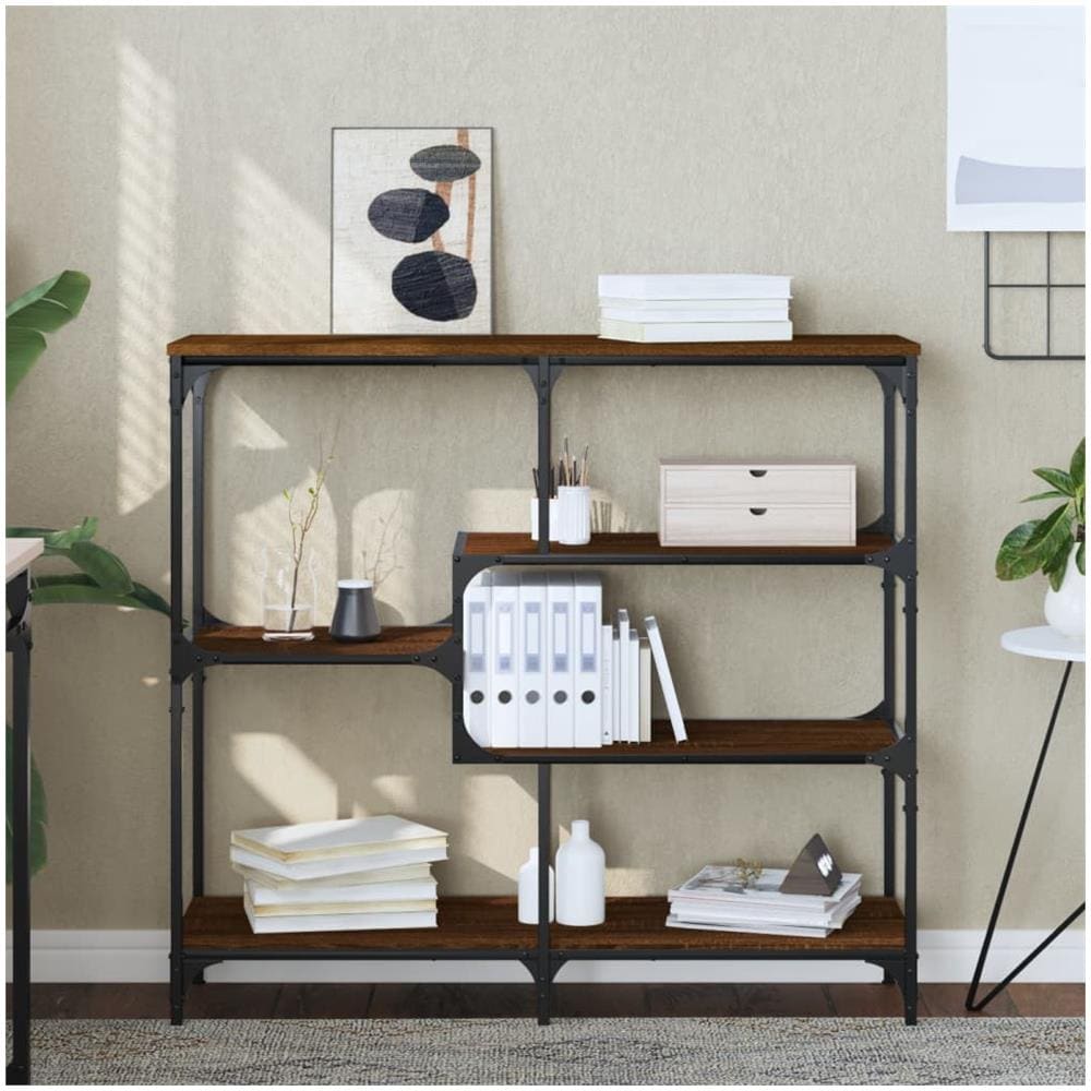 Tavolino Consolle Rovere Marrone 103x32x95 Cm Legno Multistrato - Foto 1