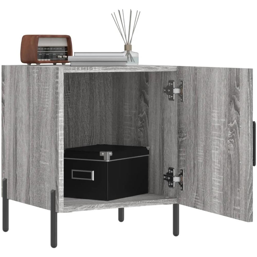 Comodino Grigio Sonoma 40x40x50 Cm In Legno Multistrato - Foto 3