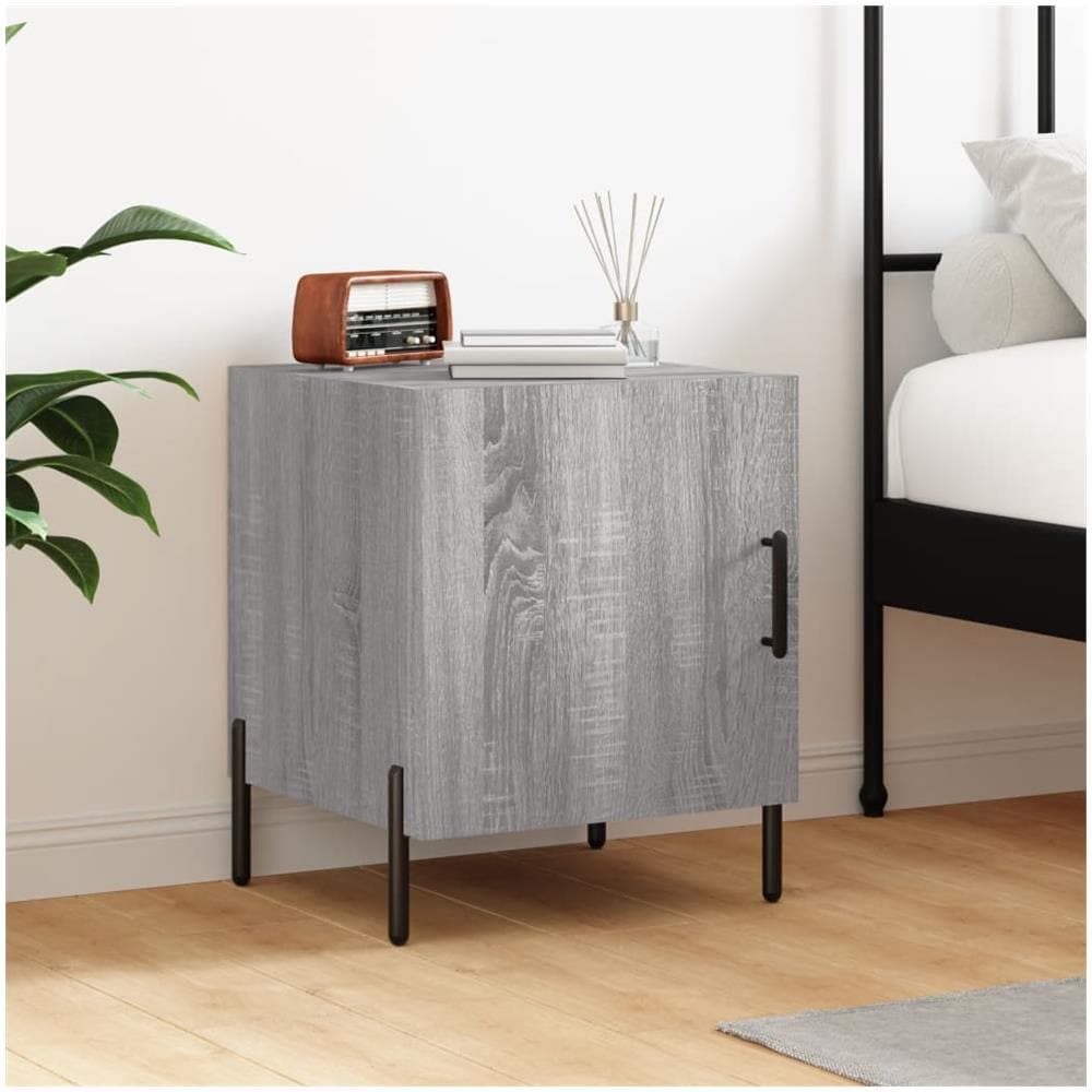 Comodino Grigio Sonoma 40x40x50 Cm In Legno Multistrato - Foto 1