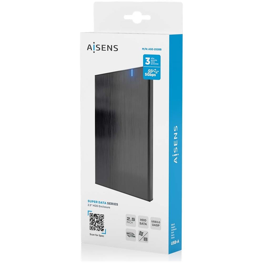 ASE-2528B contenitore di unità di archiviazione Box esterno HDD /SSD Nero 2.5" - Foto 8