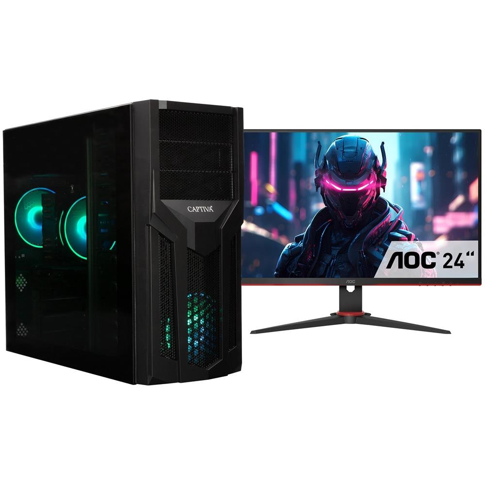 PC Advanced Gaming R83-199 TFT Bundle AMD Ryzen 7 5700X Monitor 24" RAM 32GB SSD 1TB RTX 3060 12GB - Foto 1