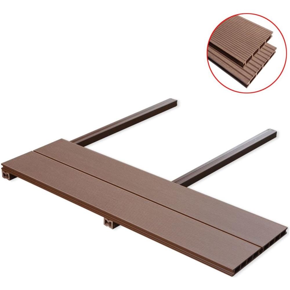 Pavimento per esterni in WPC con accessori 10 m² 2,2 m marrone - Foto 2