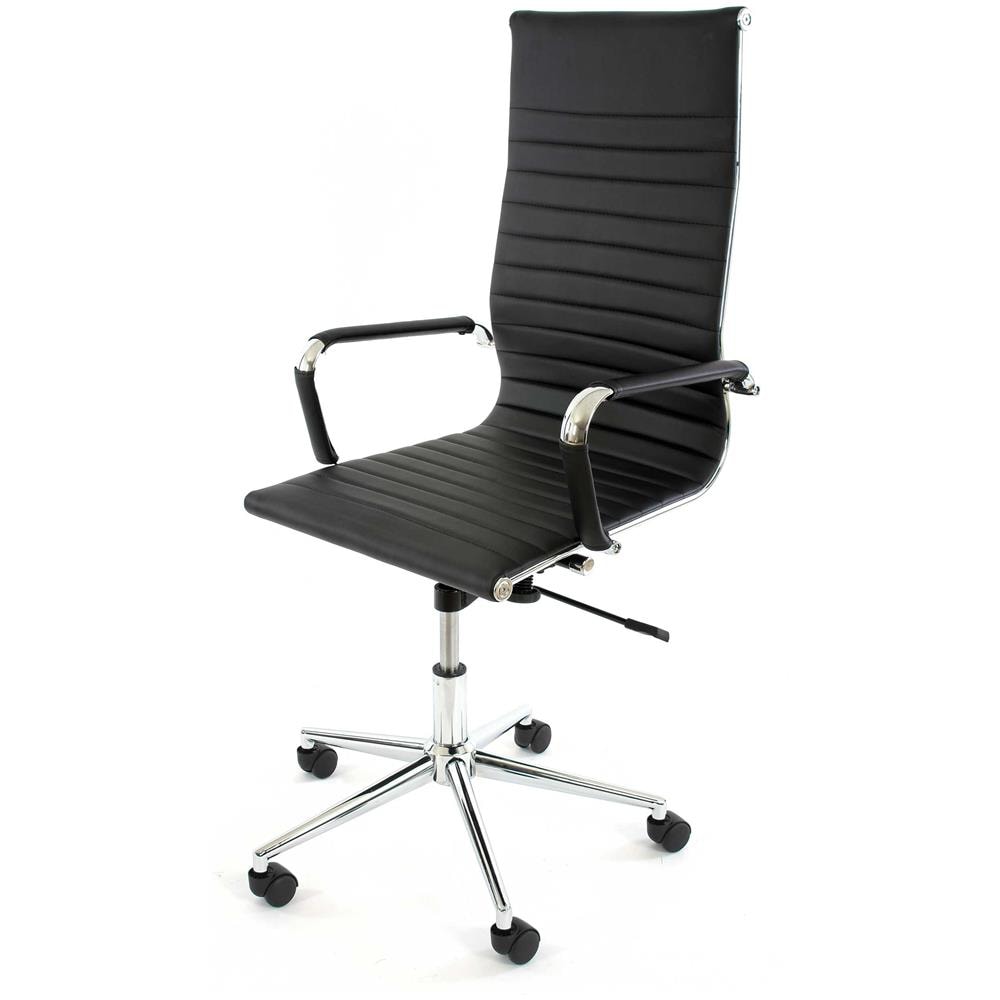 Poltrona Ufficio Montreal in Ecopelle Colore Nero Dimensioni 57x60x117-124 cm - Foto 1