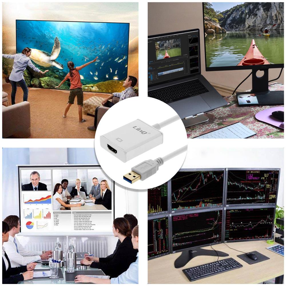 Cavo Usb 3.0 Verso Hdmi Femmina Adattatore Video Full Hd Argento - - Foto 7