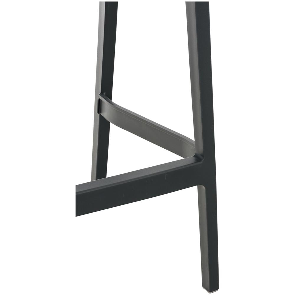 Sgabello Bar Ares in Polipropilene I Sgabello Impilabile con Schienale I Sgabello Outdoor H75 CMI Sgabello Cucina Bancone Resistente Grigio Scuro - Foto 5