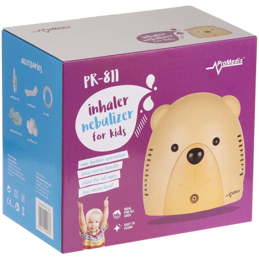 Inalatore Per Bambini Promedix Pr-811 Misiek, Set Nebulizator, Maschere, Filterski - Foto 3