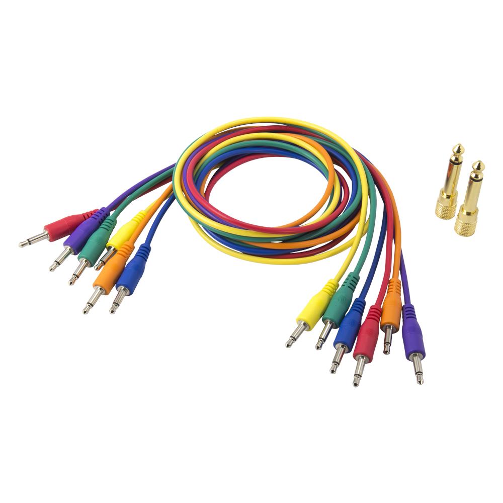 Sq-cable6 - 75cm Cavi Mini Jack Patch Con Due Schede - Confezione Da 6 - Colori Misti - Foto 1