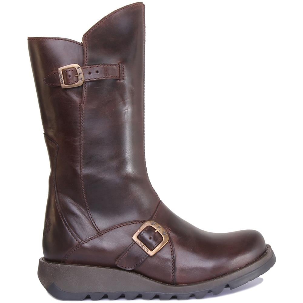 Mes 2 Leather Al Ginocchio Stivali In Marrone Scuro Per Le Donne - Foto 2