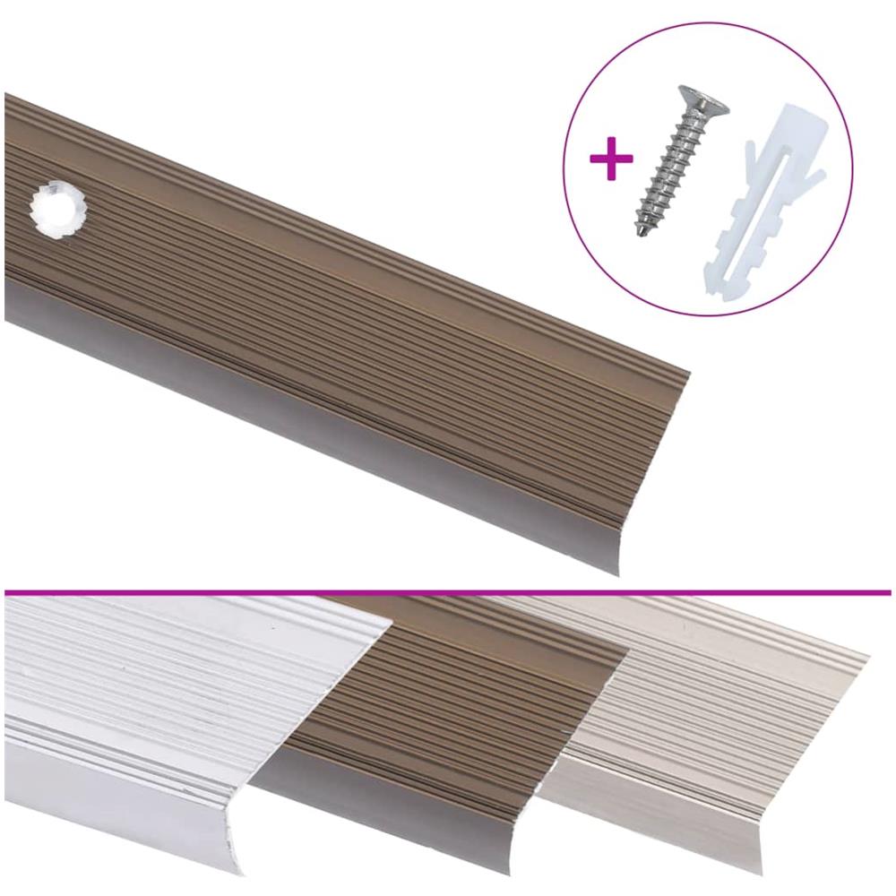 Profili A L Per Gradini 15 Pz In Alluminio 100 Cm Marrone - Foto 2