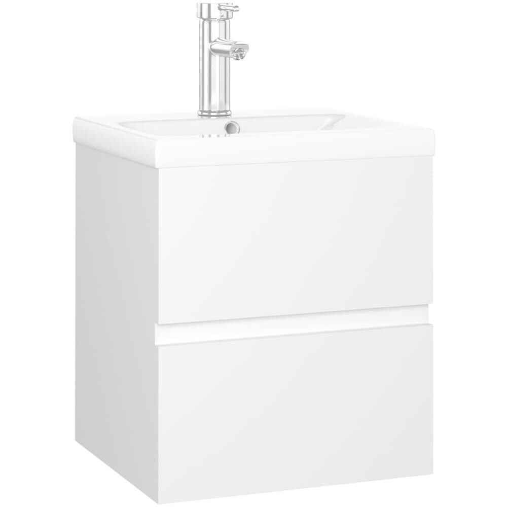 Mobile con Lavabo Integrato Bianco in Legno Multistrato - Foto 2