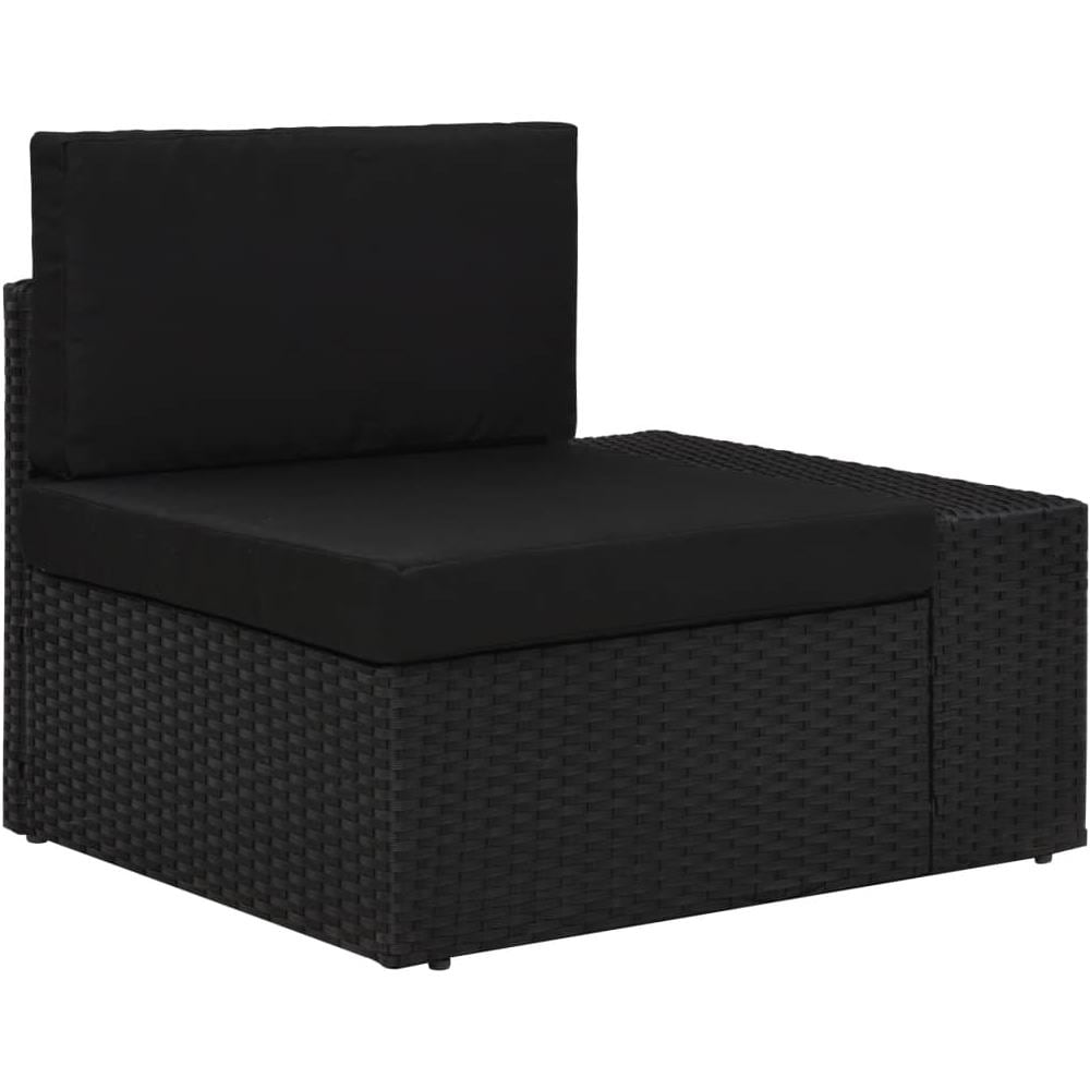 Set Divani da Giardino 9 pz con Cuscini in Polyrattan Nero - Foto 2