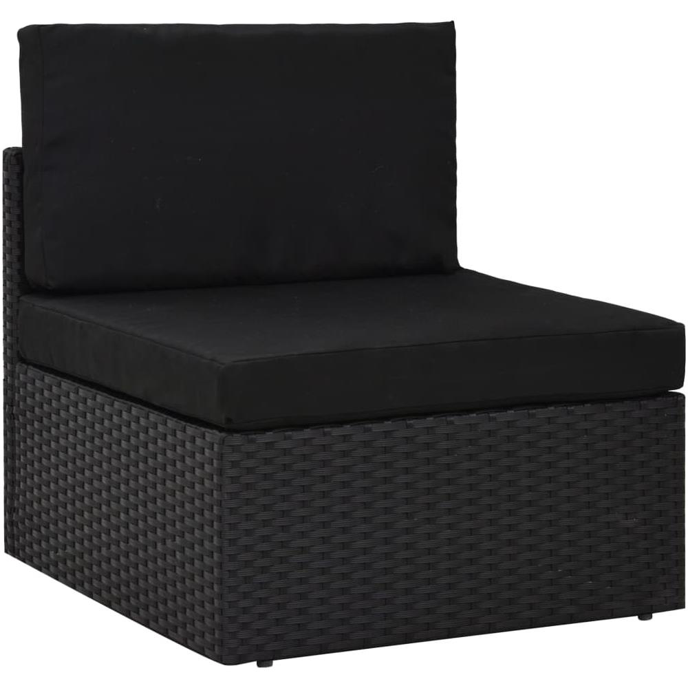Set Divani da Giardino 9 pz con Cuscini in Polyrattan Nero - Foto 3