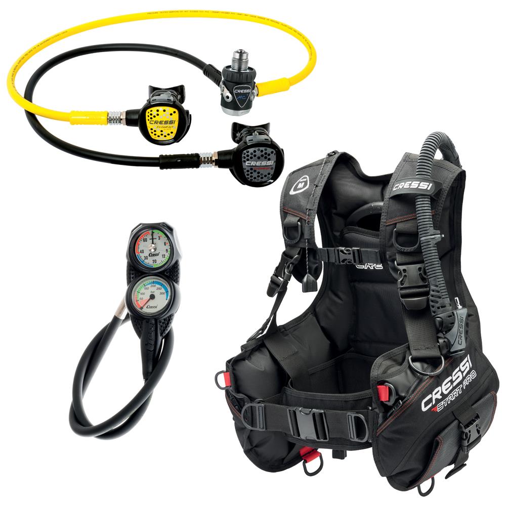 Set Scuba Cressi Start Pro - Jacket, Erogatore MC9, Ottopus E Console, Nero/Argento - Foto 8
