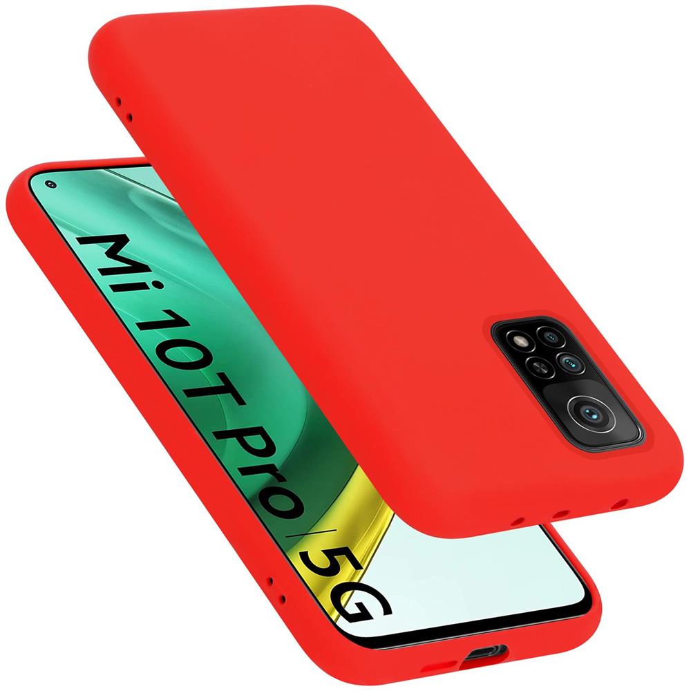 CADORABO Custodia ibrido con interno in silicone TPU e retro in plastica opaca CUSTODIA per Mi 10T / Mi 10T PRO, Nero, Rosso
