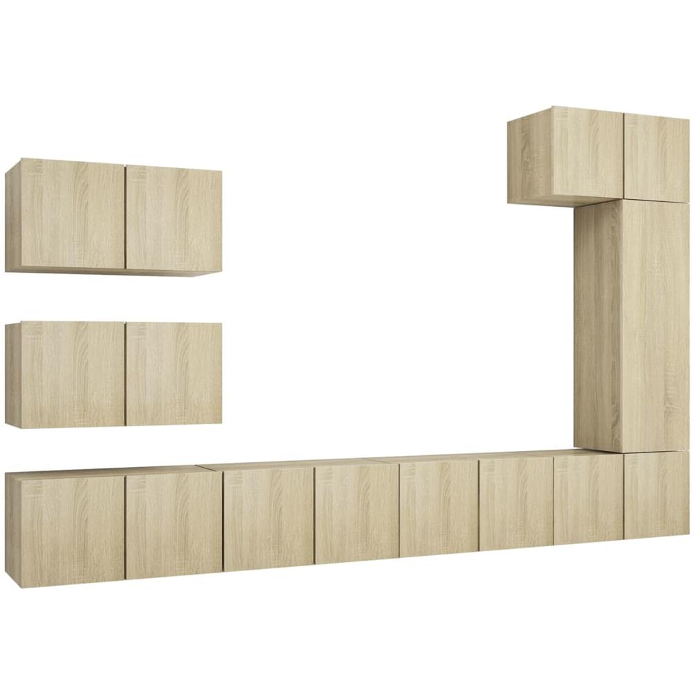 Set di Mobili Porta TV 8 pz Rovere Sonoma in Legno Multistrato - Foto 1