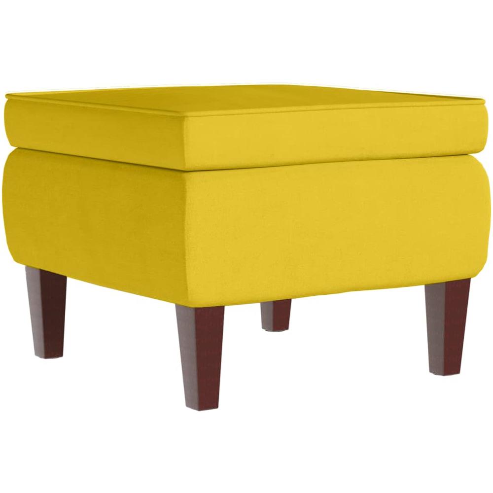 Poggiapiedi con Gambe in Legno Giallo in Velluto - Foto 2