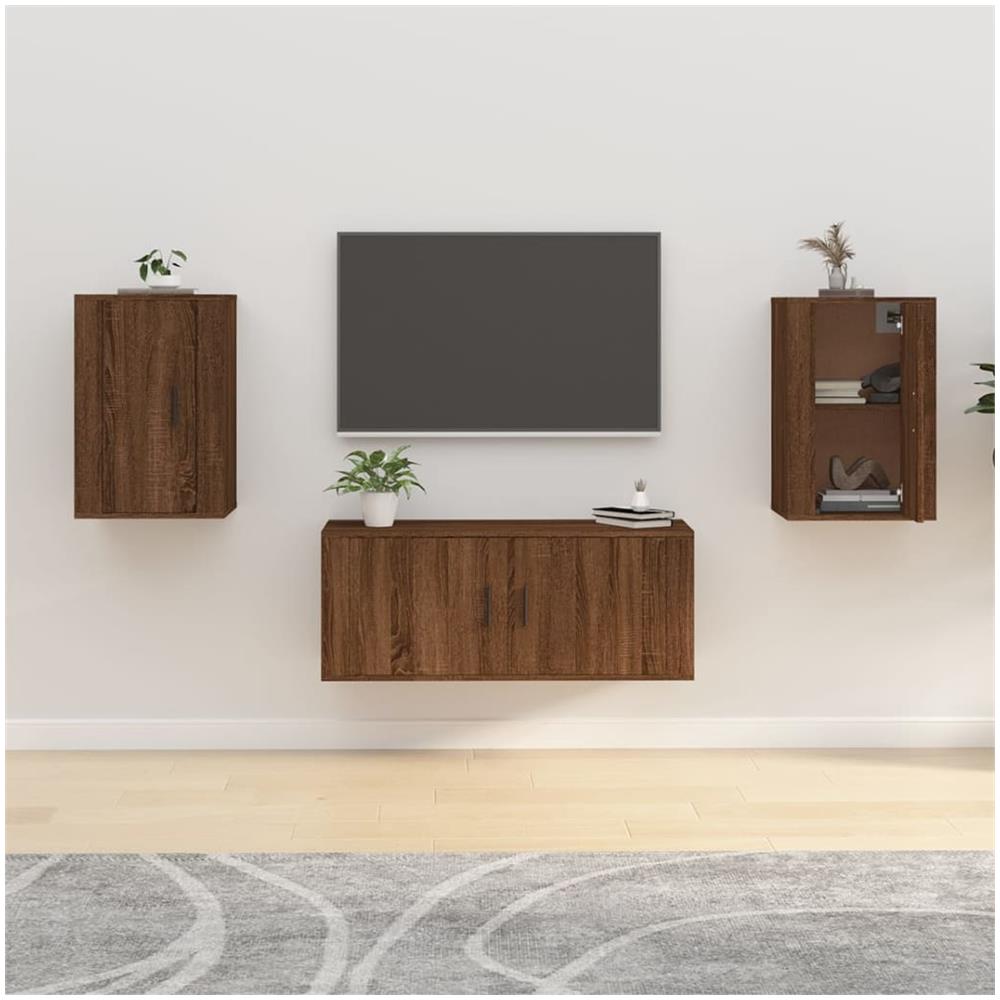Mobili Porta Tv A Parete 2 Pz Rovere Marrone 40x34,5x60 Cm - Foto 1