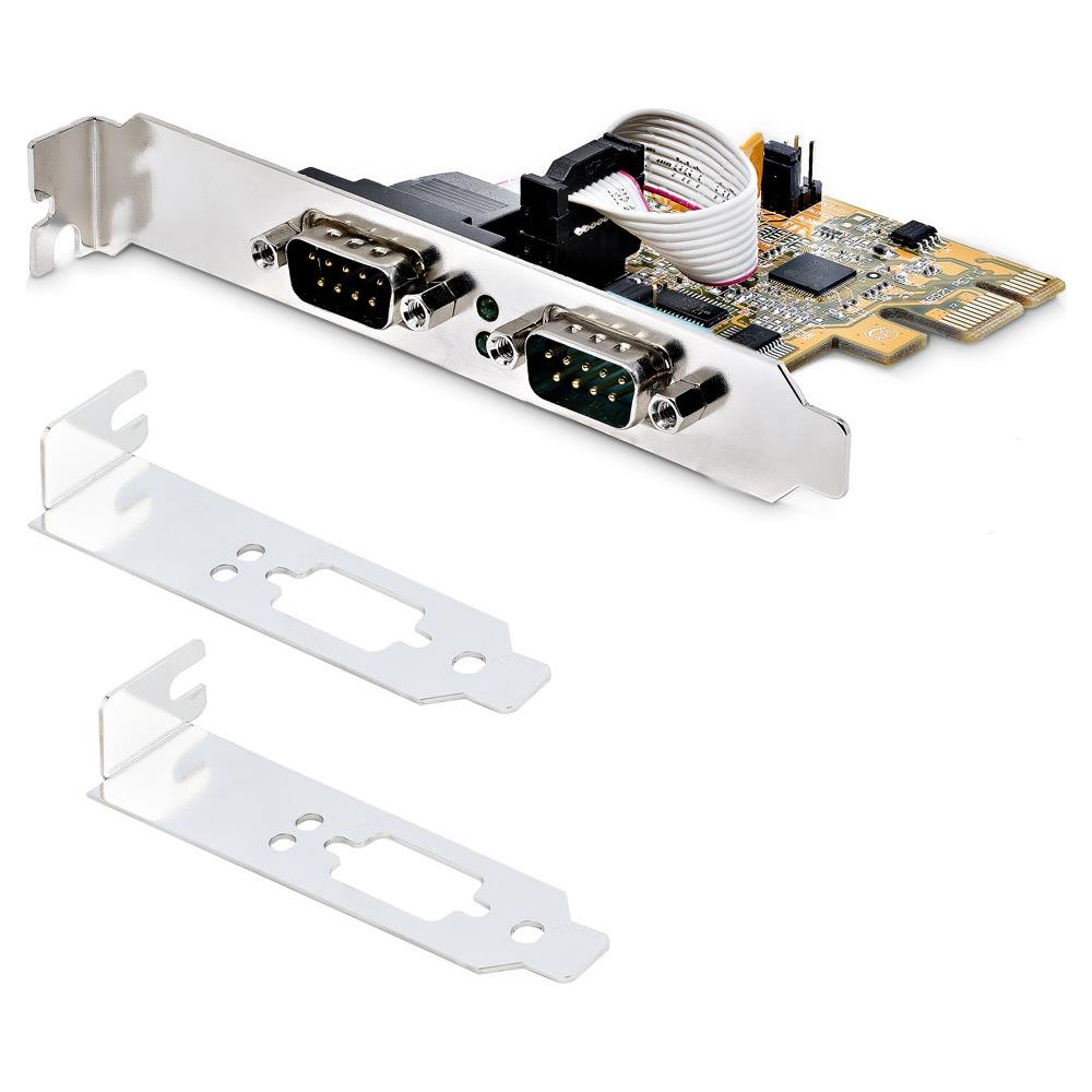 Scheda seriale PCI Express a due porte - Scheda di interfaccia seriale da PCIe a 2x RS232 (DB9) - Scheda PCIe con staffe standard o a basso profilo - 16C1050 UART - Ritenzione COM - Windows e Linux - Foto 9