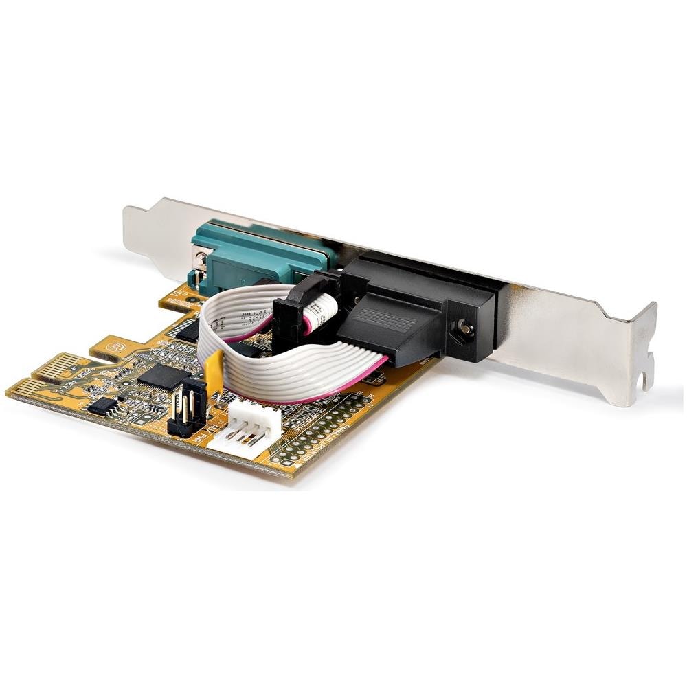 Scheda seriale PCI Express a due porte - Scheda di interfaccia seriale da PCIe a 2x RS232 (DB9) - Scheda PCIe con staffe standard o a basso profilo - 16C1050 UART - Ritenzione COM - Windows e Linux - Foto 2