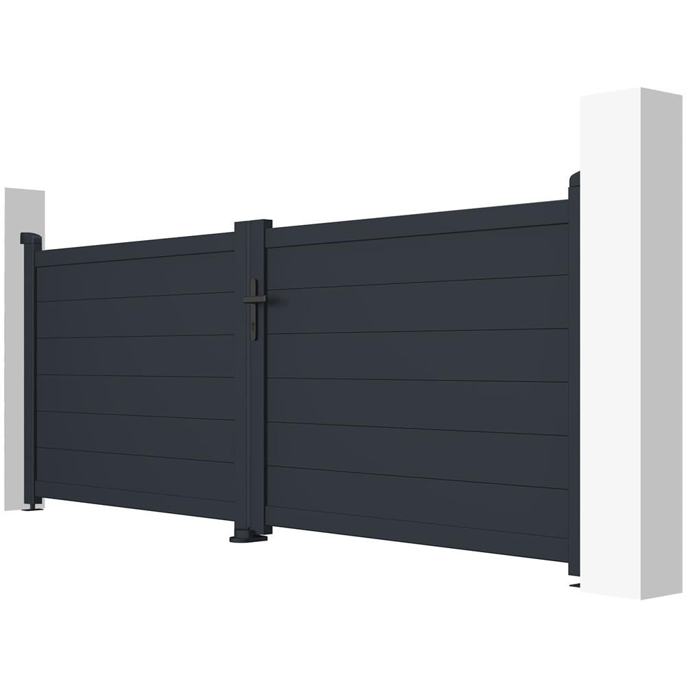 Cancello A Battente In Alluminio 3m Eiger 300b115 Grey - Foto 2