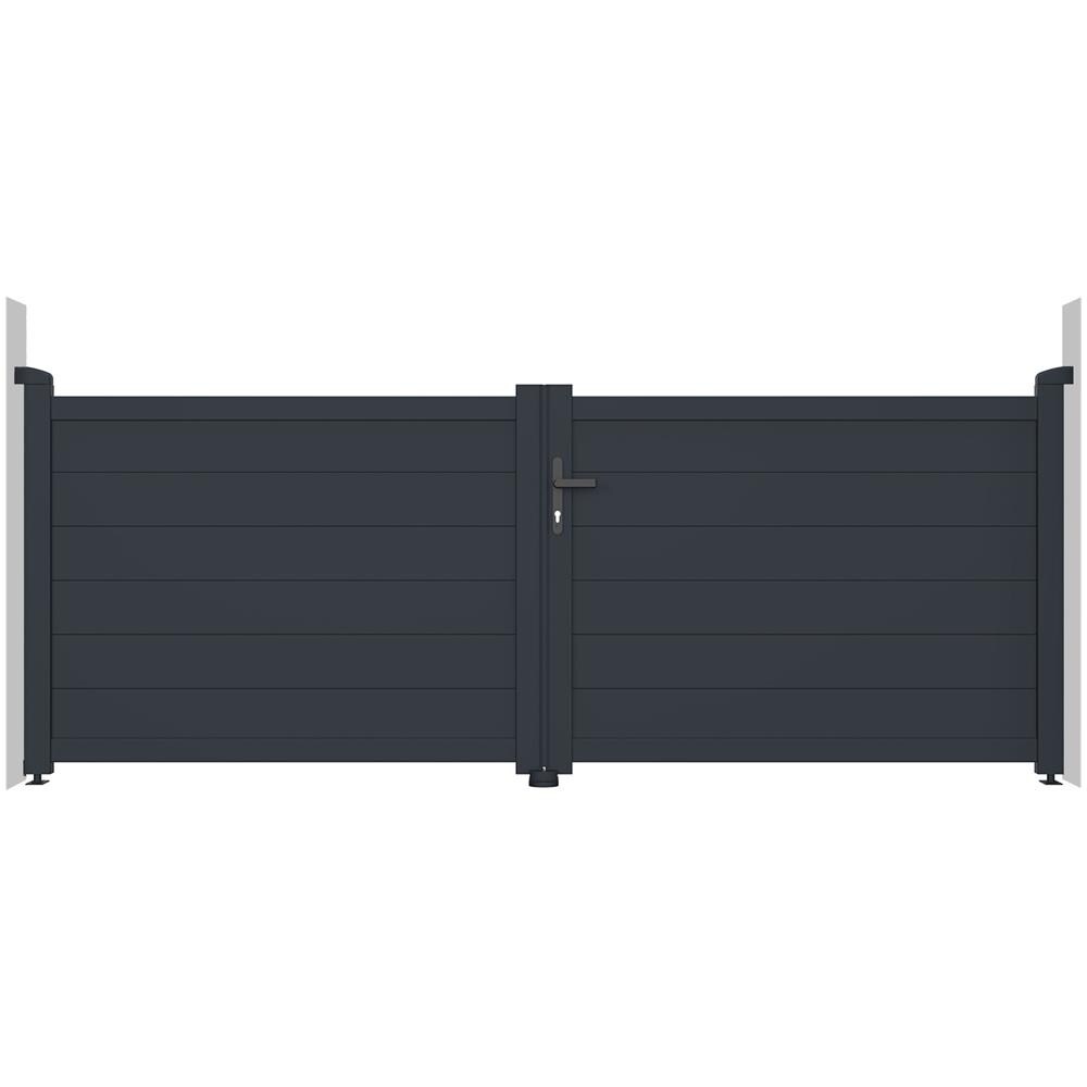 Cancello A Battente In Alluminio 3m Eiger 300b115 Grey - Foto 1