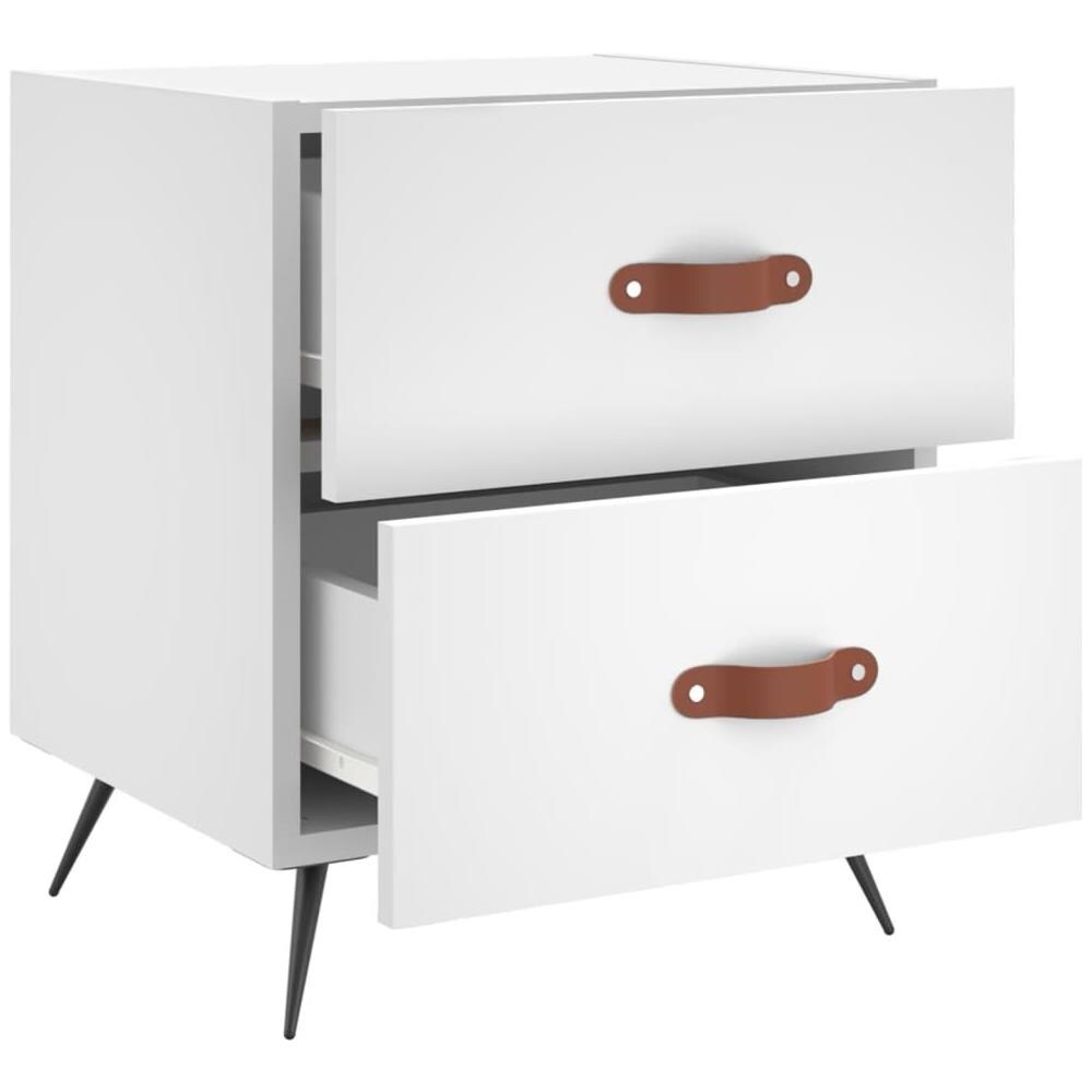 Comodino Bianco 40x35x47,5 Cm In Legno Multistrato - Foto 2