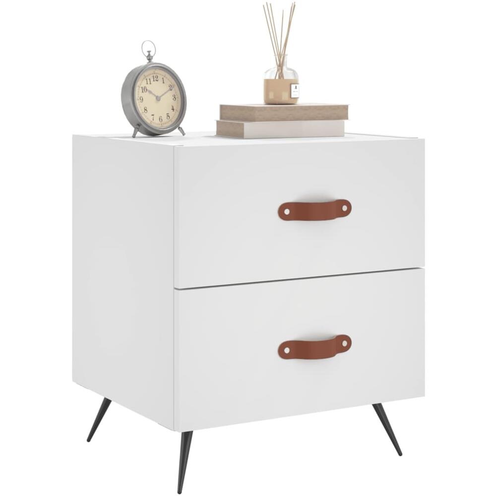 Comodino Bianco 40x35x47,5 Cm In Legno Multistrato - Foto 7