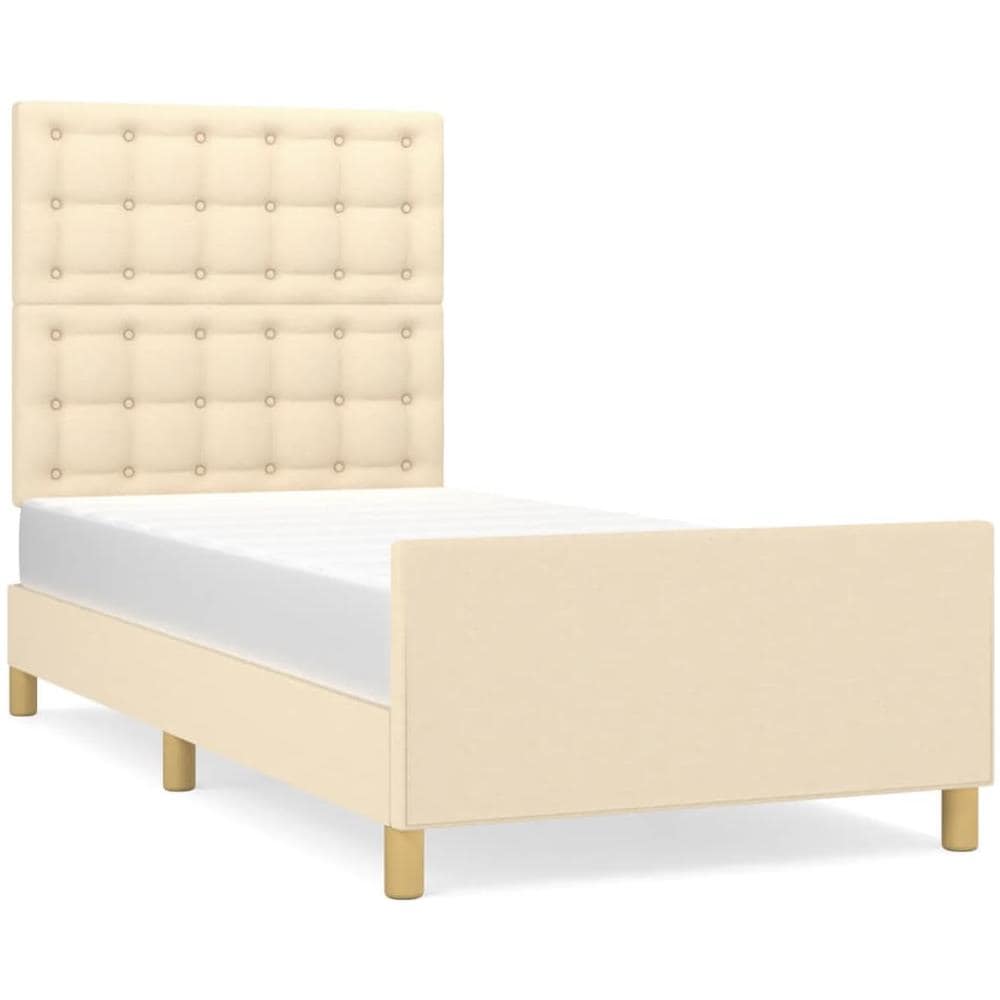 Giroletto Con Testiera Crema 90x190 Cm In Tessuto - Foto 2