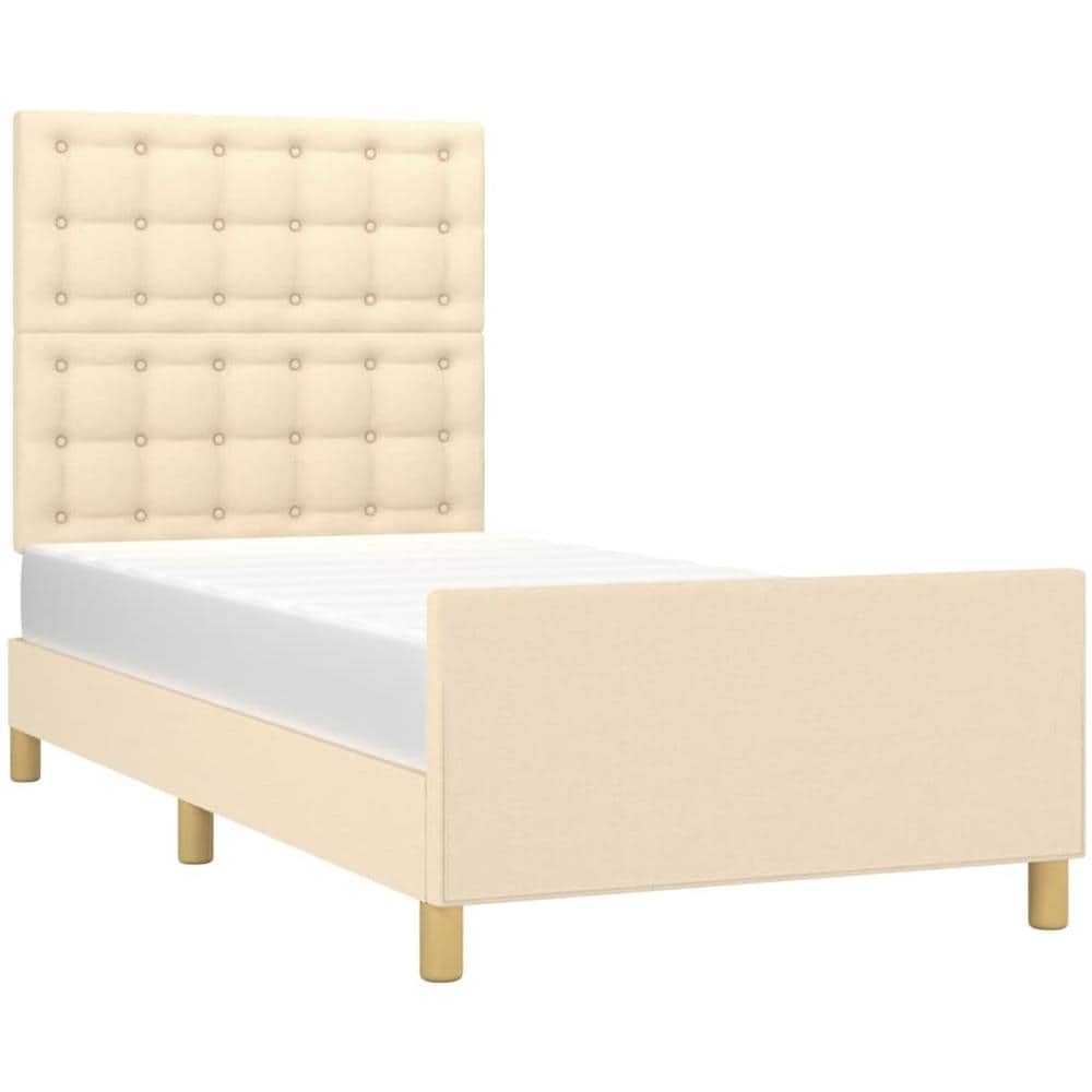 Giroletto Con Testiera Crema 90x190 Cm In Tessuto - Foto 3