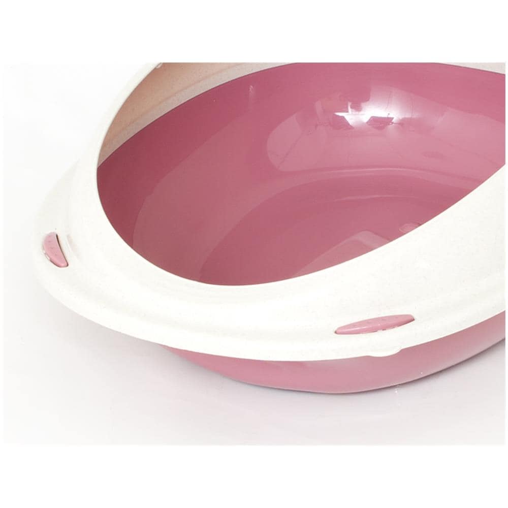 Lettiera Toilette Per Gatti Ovale 57x40x19cm Modello 700089 Colore Rosa - Foto 2