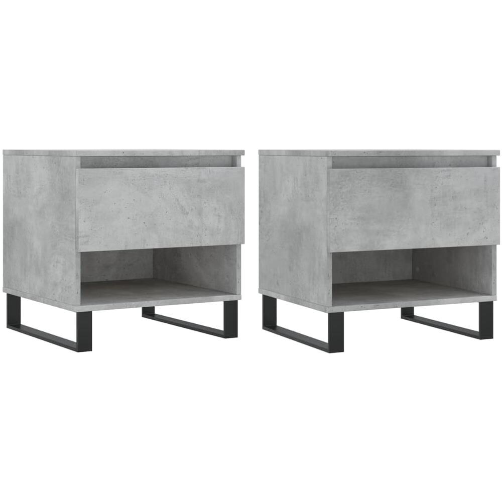Tavolini Salotto 2pz Grigio Cemento 50x46x50 Legno Multistrato - Foto 2