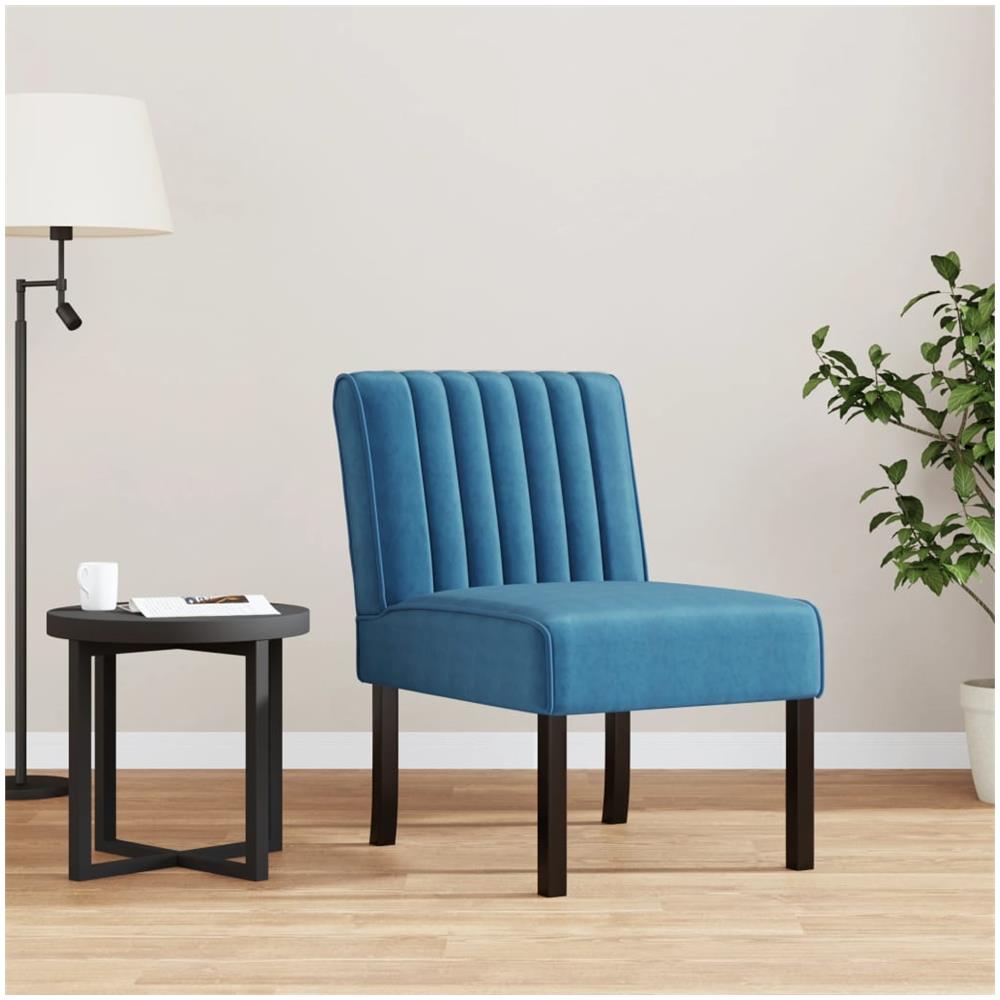 Sedia Pantofola Blu In Velluto - Foto 1