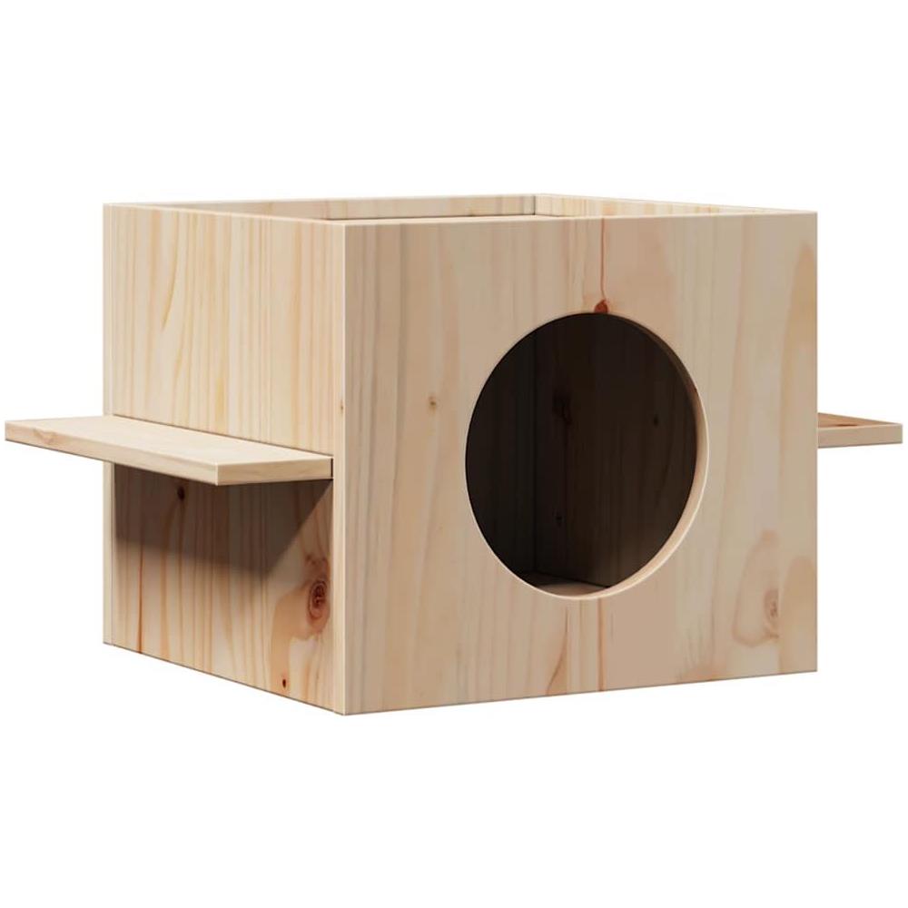 Cuccia per Gatti 51x35x30 cm in Legno Massello di Pino - Foto 1