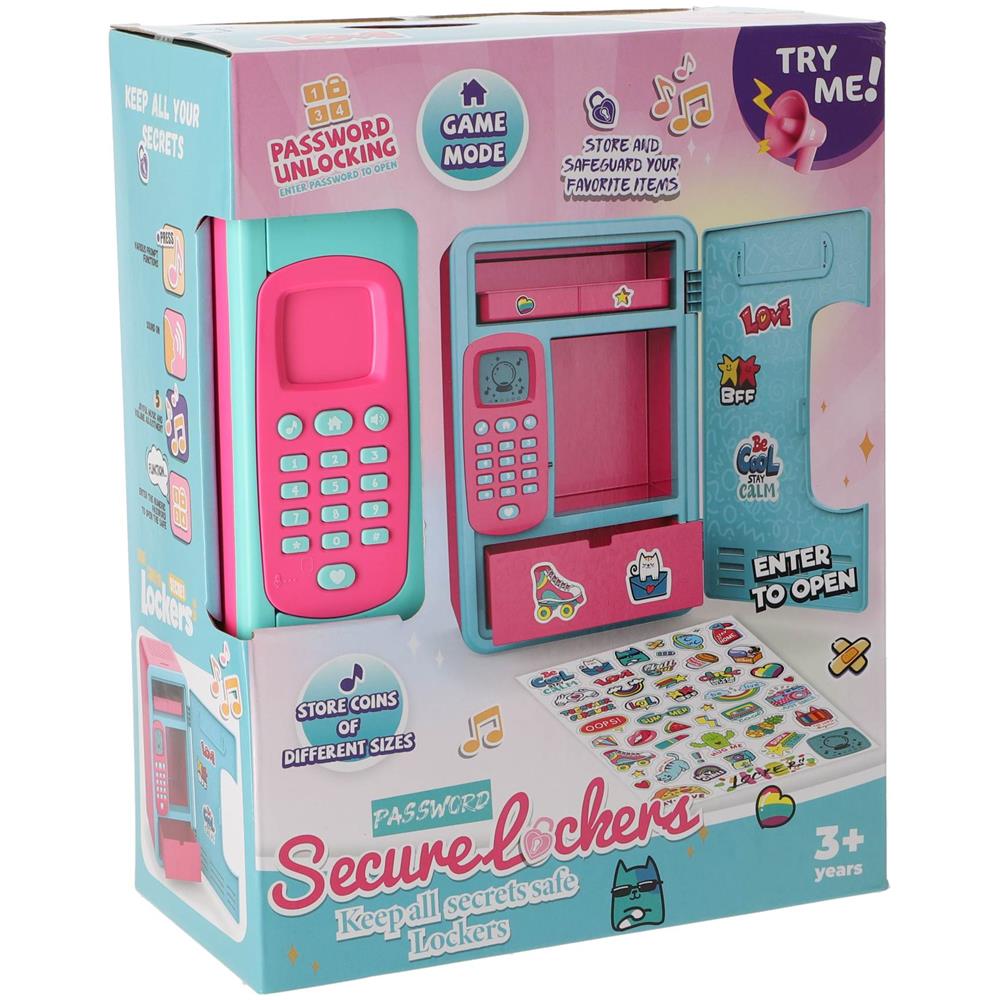 Salvadanaio cassaforte con password e pin per ragazze rosa e blu - Foto 1