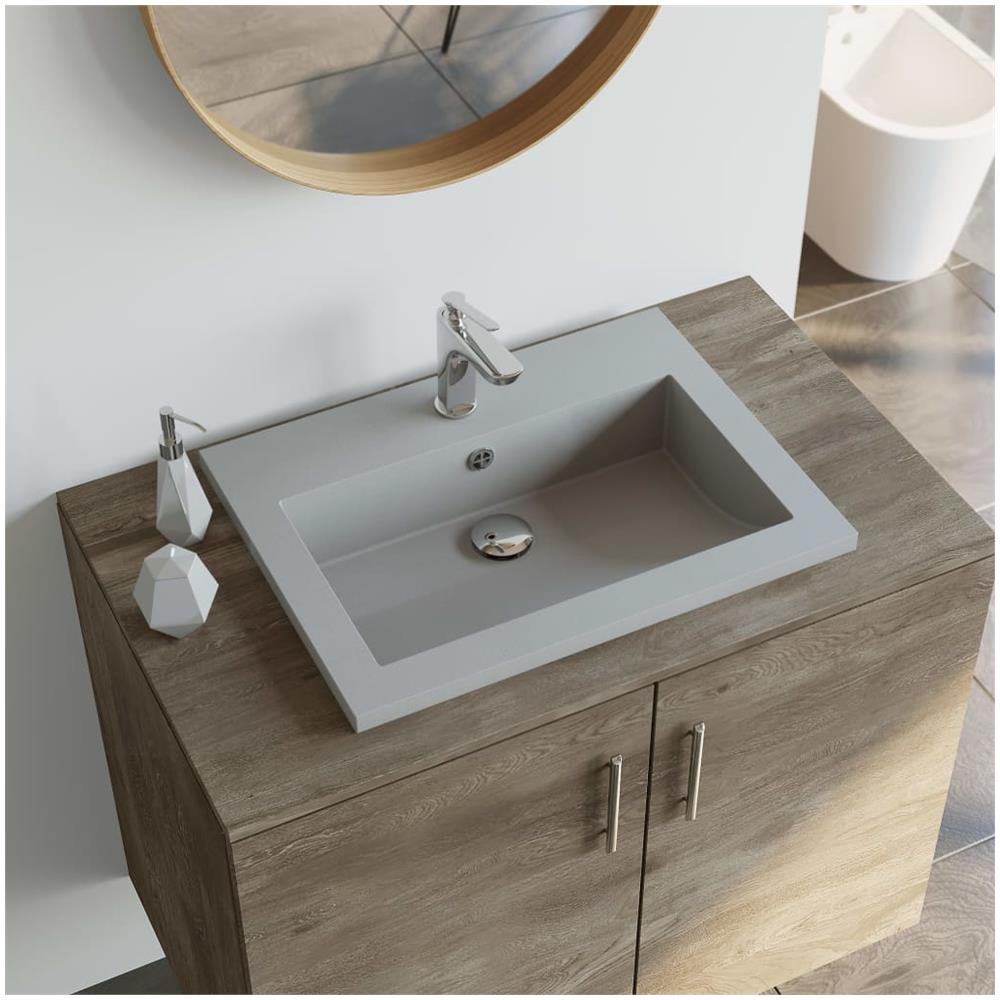 Lavandino In Granito 600x450x120 Mm Grigio - Foto 1