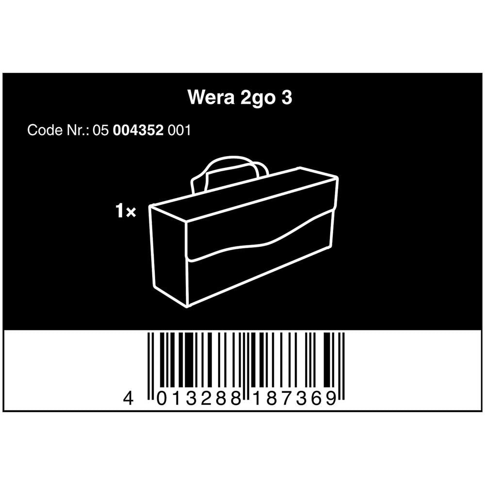 Wera 2go 05004352 mila uno Cassetta degli attrezzi, 130 x 325 x 80 mm, 1 pezzo - Foto 2