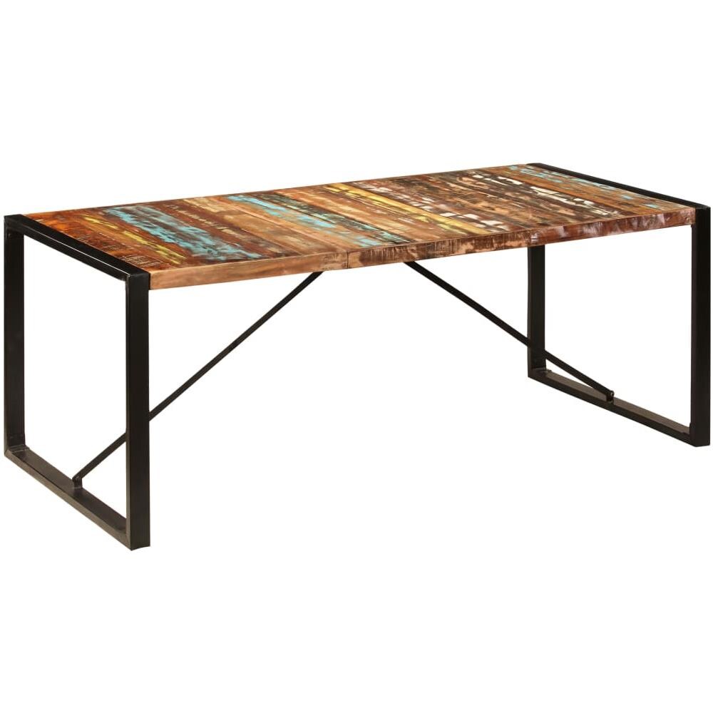 Tavolo Da Pranzo 200x100x75 Cm In Legno Massello Di Recupero - Foto 8