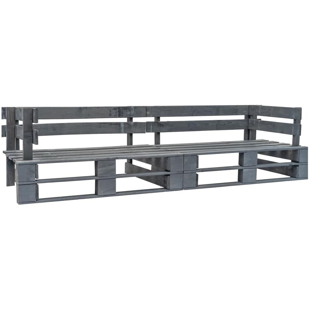 Divano a Pallet da Giardino 2 Posti Grigio in Legno - Foto 1