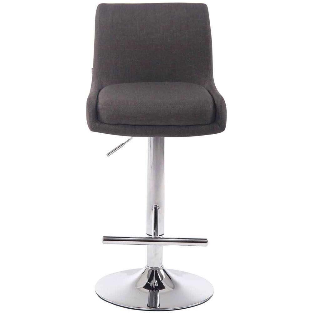 Sgabello Bancone Imbottito Club in Tessuto - Sedia Alta Cucina con Schienale e Poggiapiedi, Altezza Regolabile 67-87 cm Grigio Scuro - Foto 2