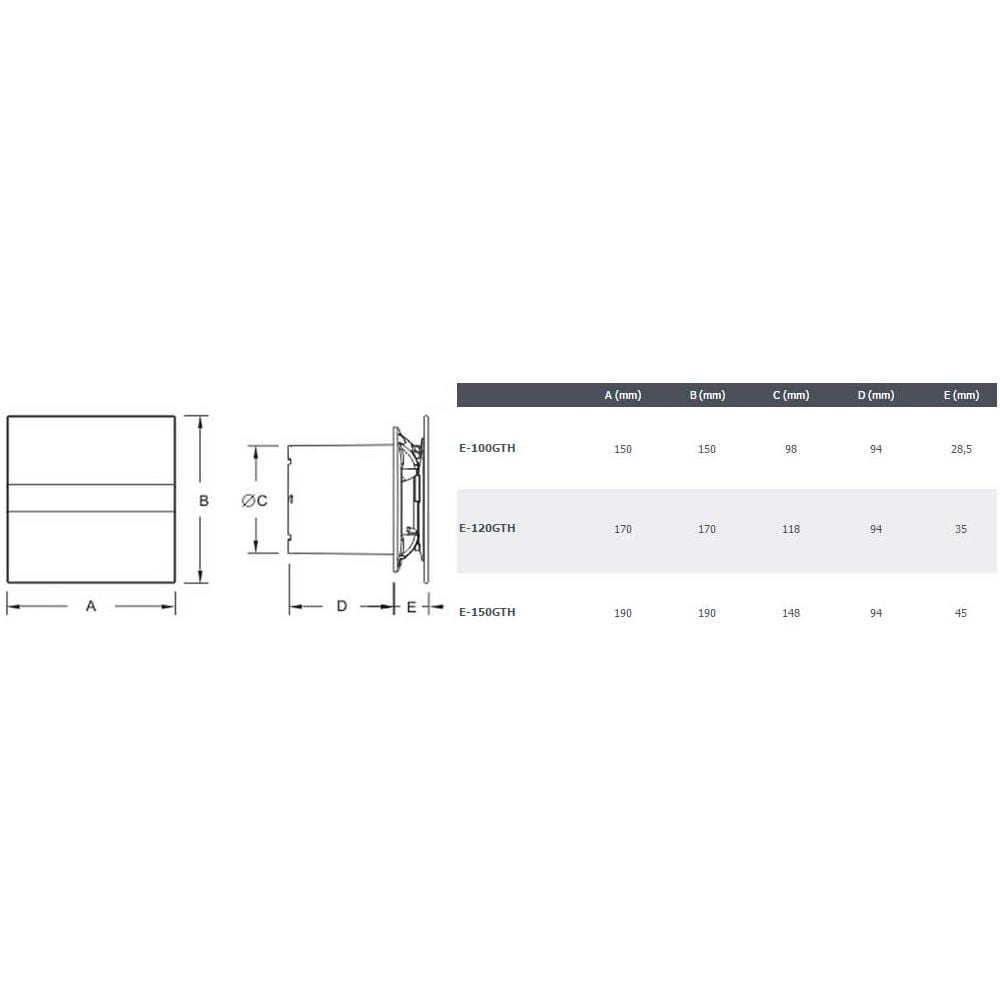 Estrattore Vetro Bagno Ventola Da 120mm Display Della Temperatura Umidostato Bianco - Foto 2