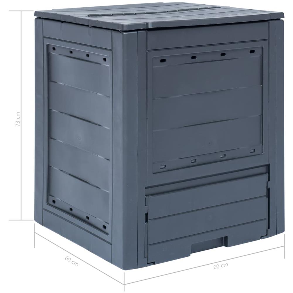 Compostiere Per Giardino 2 Pz Grigio 60x60x73 Cm 520 L - Foto 14